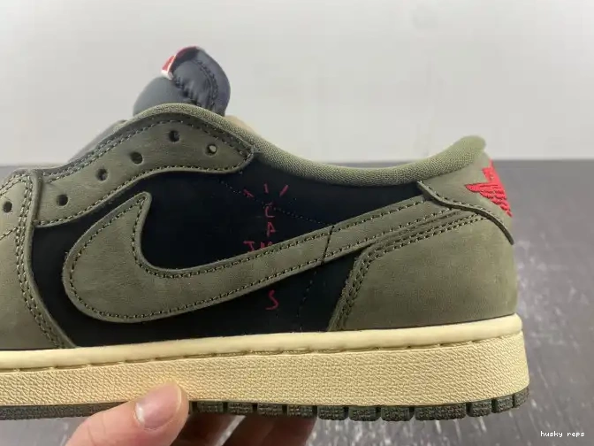 Cheap Husky DM7866-002 'BLACK SP JORDAN 1 SCOTT LOW OG OLIVE' X AIR TRAVIS 0417